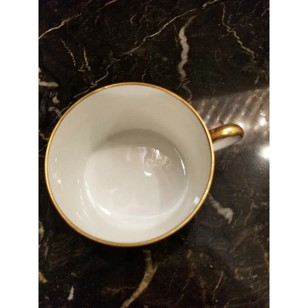 Antique C. AHRENFELDT Limoges Demitase Cup & Saucer Fine Porcelain